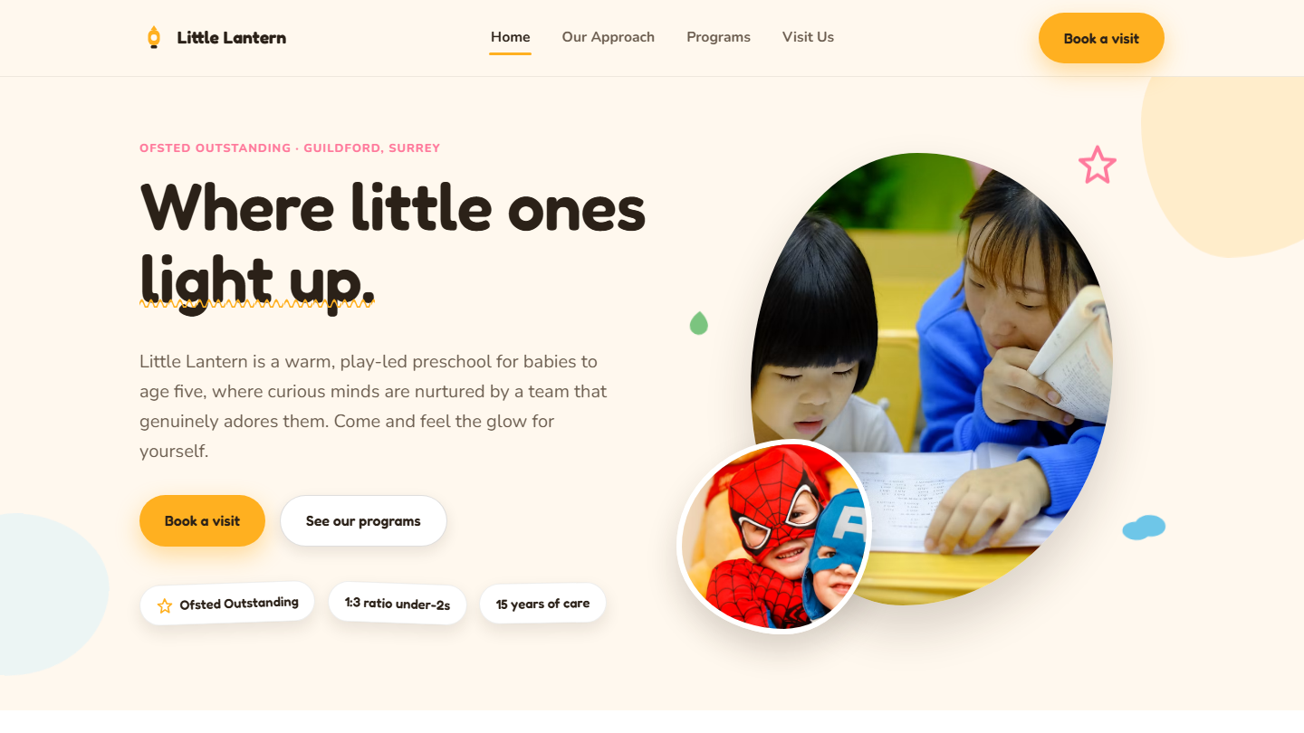 Little Lantern Preschool website by Wickeddd
